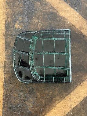 The Original Taxi Wallet, Alligator Embossed Green Leather